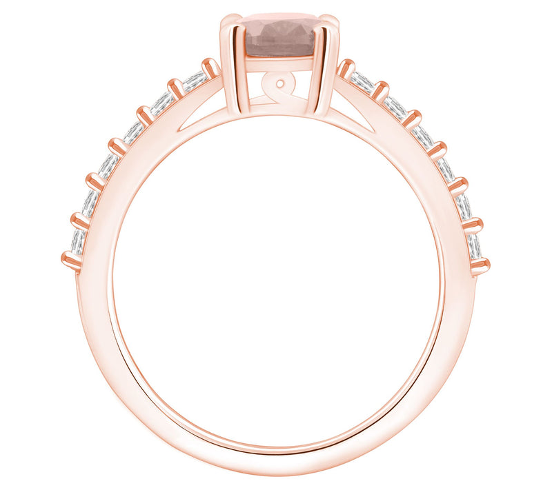 Affinity Gems Oval-Cut Morganite & Diamond Ring, 14K Gold — View 8