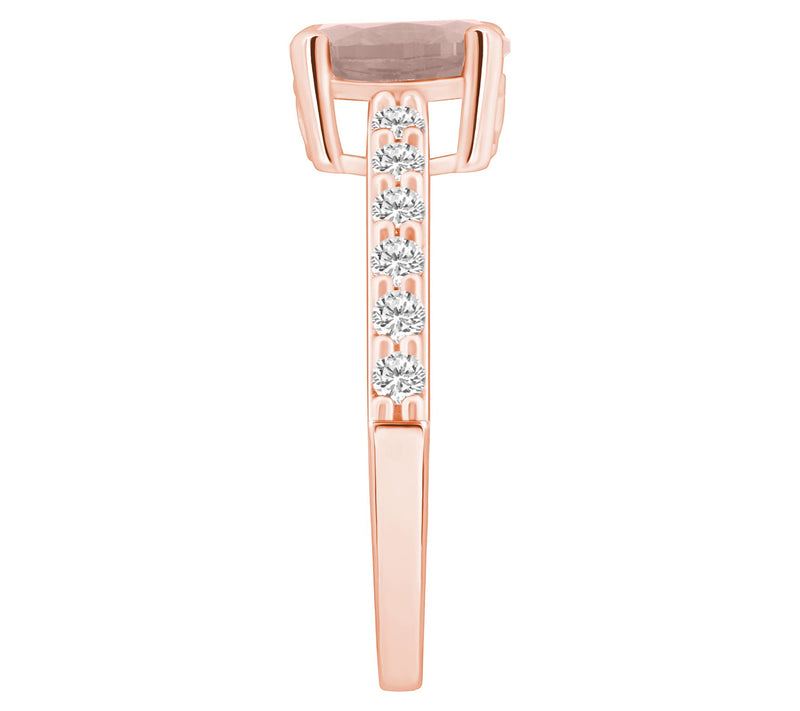 Affinity Gems Oval-Cut Morganite & Diamond Ring, 14K Gold — View 9