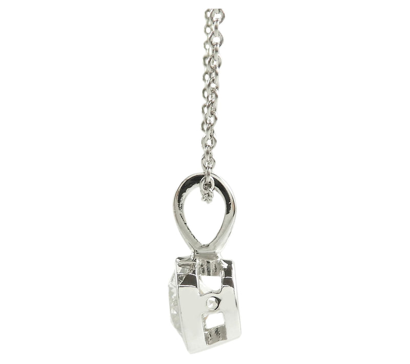 Diamonique 1.20 cttw Round Pendant w/ Chain, Sterling Silver — View 4