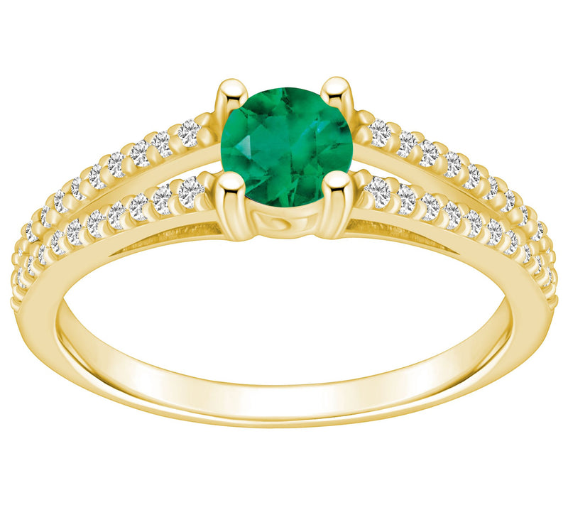 Affinity Gems Round Gemstone & Diamond Ring, 14K Gold — View 3