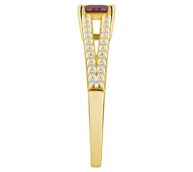 Affinity Gems Round Gemstone & Diamond Ring, 14K Gold — View 11