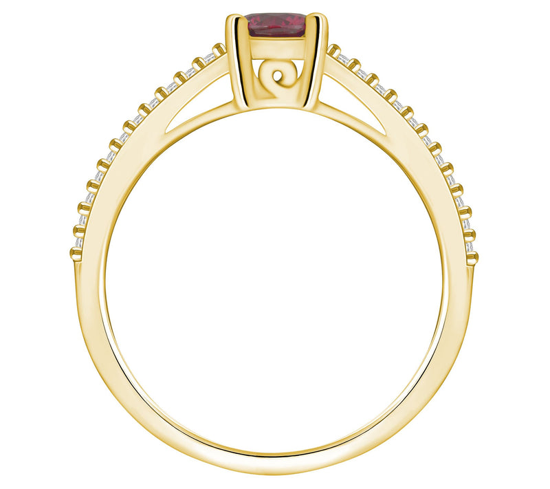 Affinity Gems Round Gemstone & Diamond Ring, 14K Gold — View 10