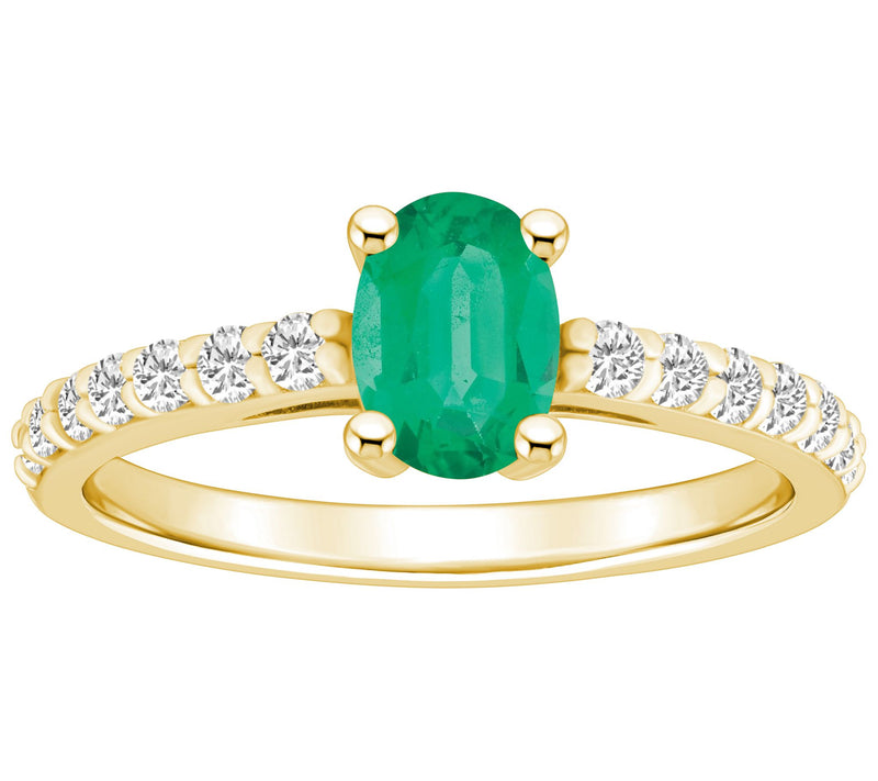 Affinity Gems Oval Gemstone & Diamond Ring, 14KGold — View 3