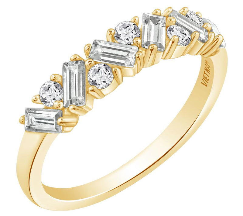 Diamonique 0.65 cttw Round & Baguette-Cut Ring — View 5