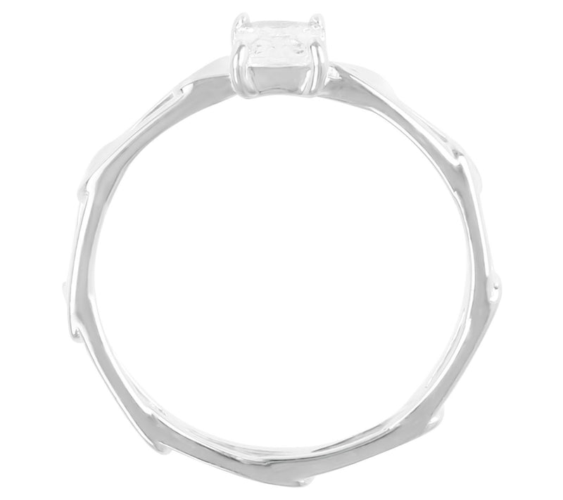 Diamonique 0.50 cttw Paperclip Link Ring, Sterling Silver — View 7