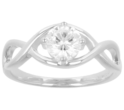 Diamonique 0.90 cttw Infinity Design Ring, Ster ling Silver