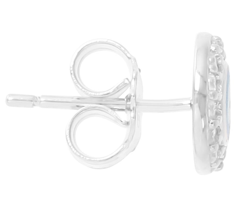 Diamonique Evil Eye Enamel Earrings, Sterling Silver — View 8