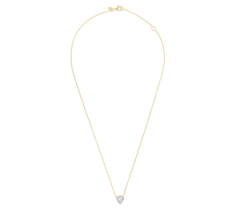 Diamonique 2.50 cttw Heart Necklace, Sterling S ilver — View 6