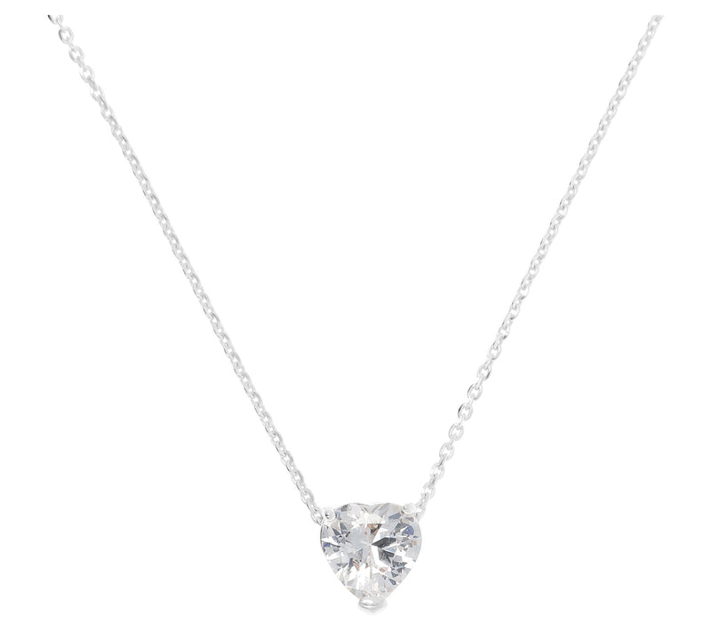 Diamonique 2.50 cttw Heart Necklace, Sterling S ilver — Main view