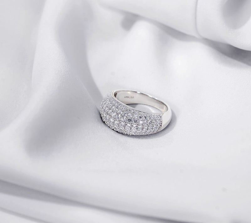 Diamonique 2.10 cttw Pave Band Ring, Sterling S ilver — View 8
