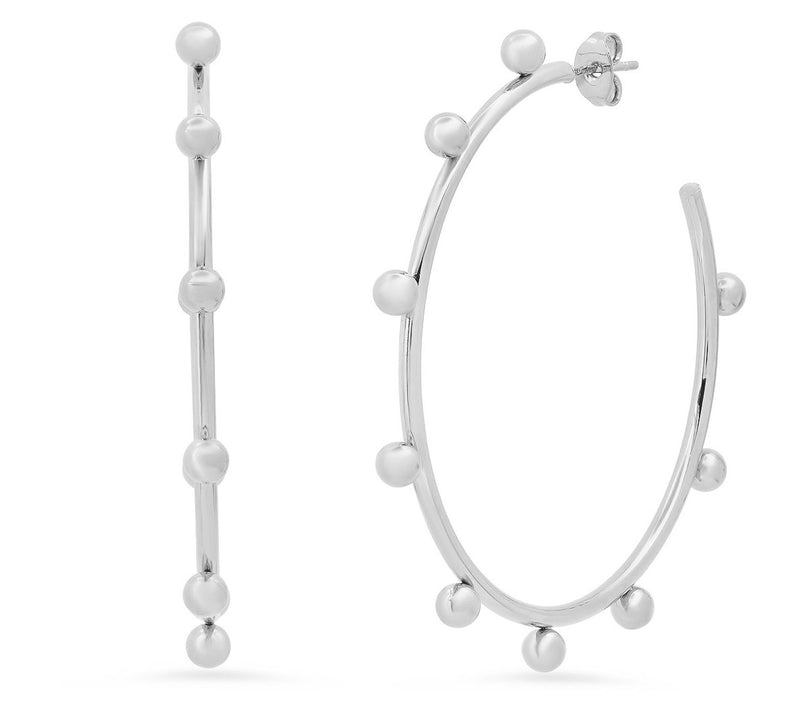 Steel by Design 1-7/8" Beaded Hoop Earrings — View 5
