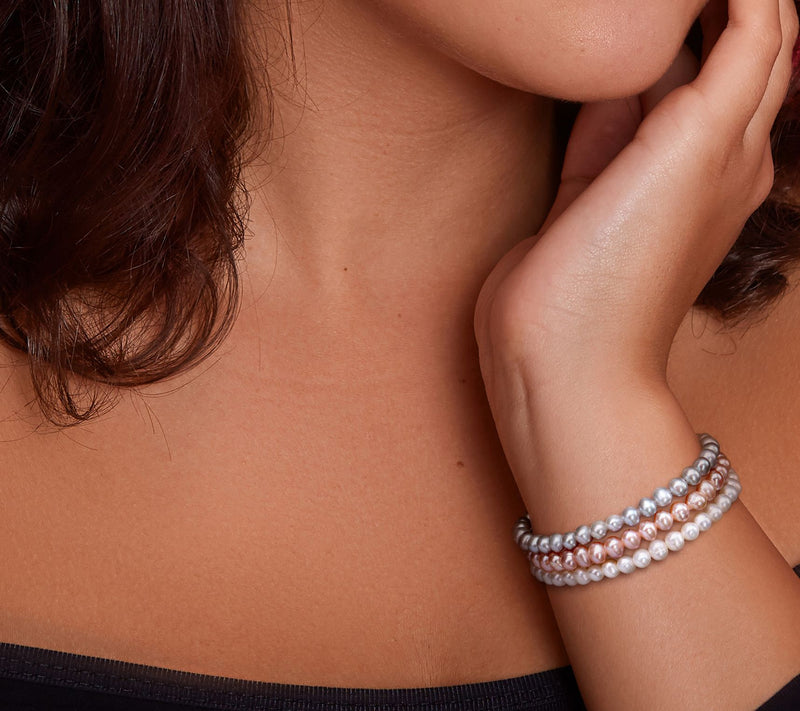 Affinity Cultured Pearl Set of 3 Stretch Bracelets — View 5