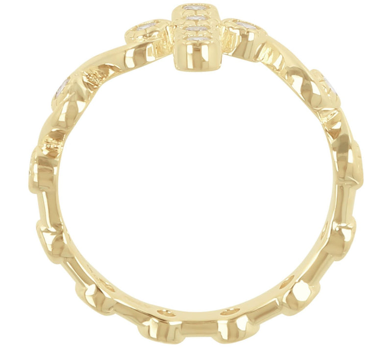 Diamonique 0.45 cttw Cross Ring, Sterling Silver — View 6