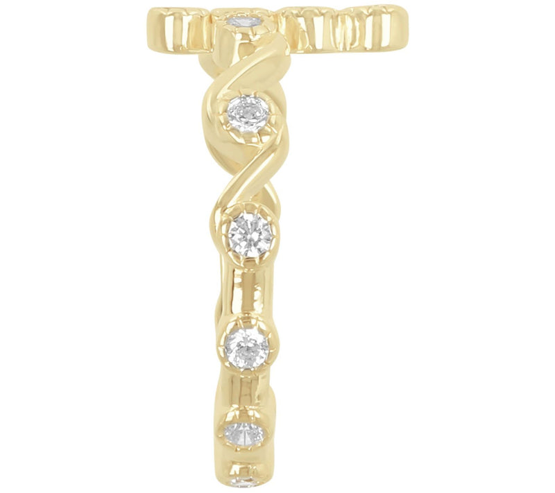 Diamonique 0.45 cttw Cross Ring, Sterling Silver — View 7