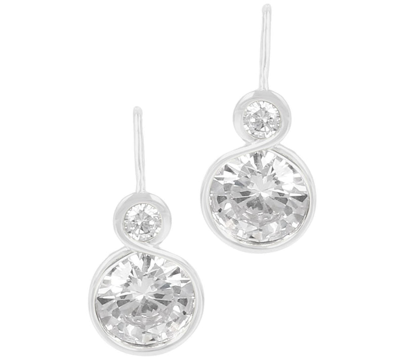 Diamonique 8.50 cttw Double Drop Earrings, Ster ling Silver — View 3