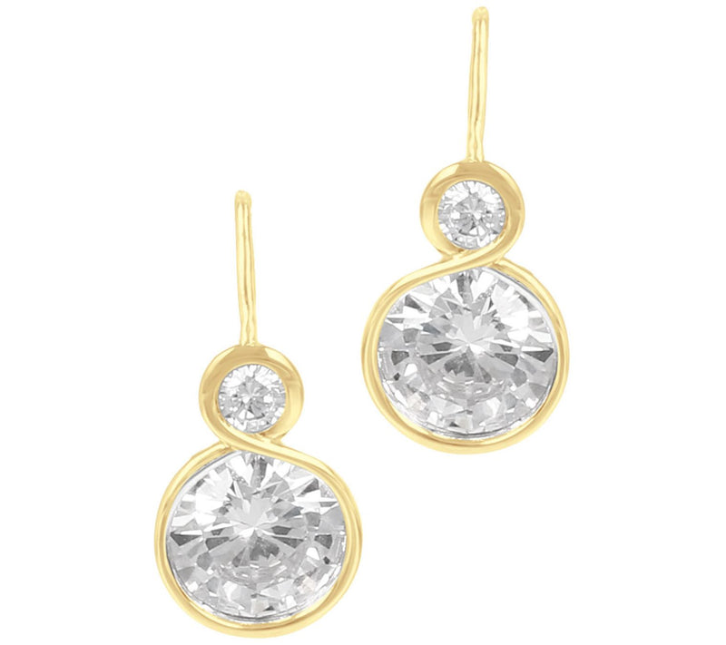 Diamonique 8.50 cttw Double Drop Earrings, Ster ling Silver — View 5