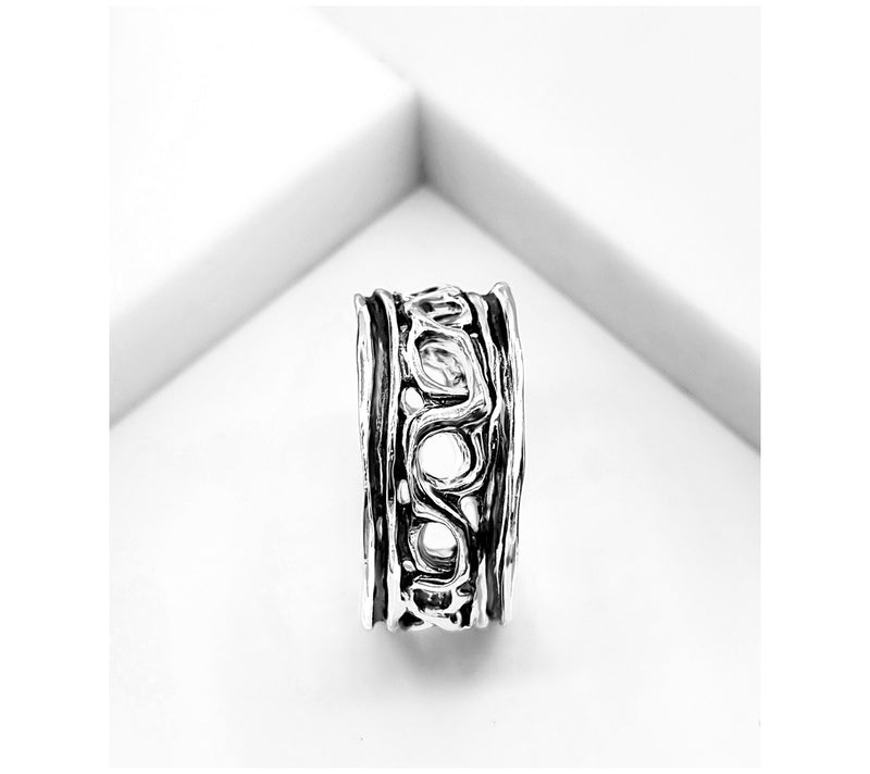 Hagit Sterling Silver Eternity Openwork Band Ri ng — View 2