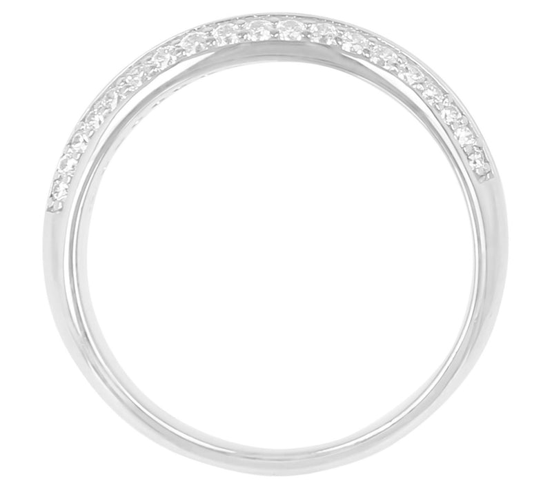 Diamonique 0.90cttw Pave' Set Concave Band Ring , Sterling — View 5