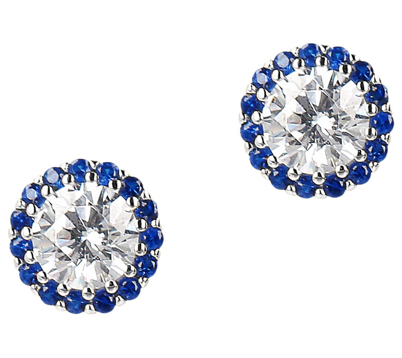 Diamonique 1.05 cttw Halo Stud Earrings, Sterling — View 3