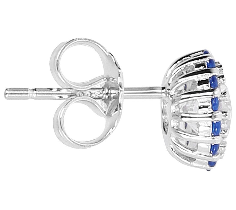 Diamonique 1.05 cttw Halo Stud Earrings, Sterling — View 8