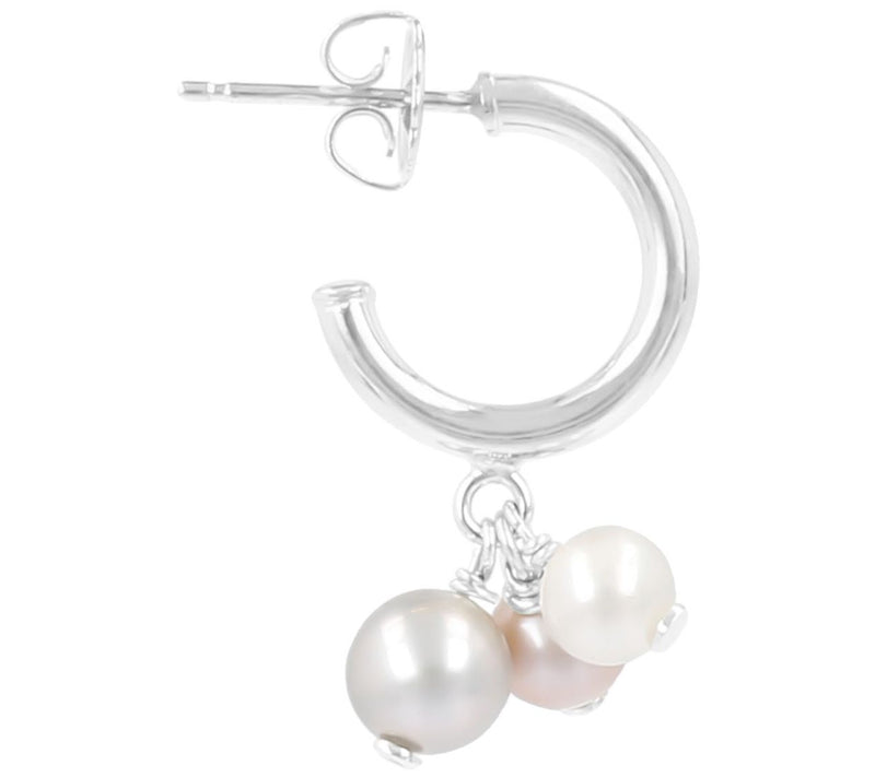 Honora Cultured Pearl Dangle Hoop Earrings, Steling — View 6