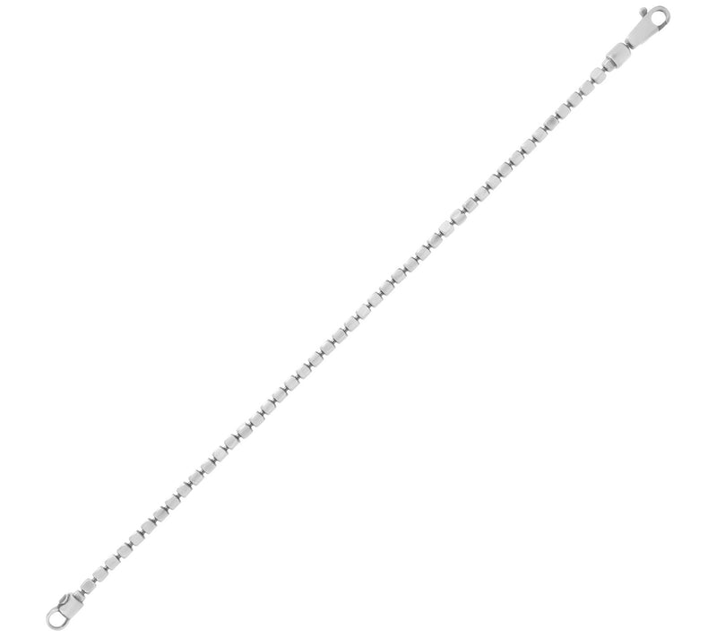 Mistero for Him Sterling Silver Cube Link Chain Bracelet, 8.0g — View 4