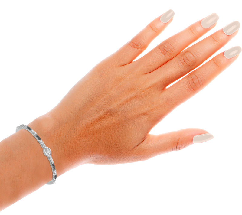 Affinity Diamonds Black Enamel Bracelet, 0.50 cttw, Sterling — View 4
