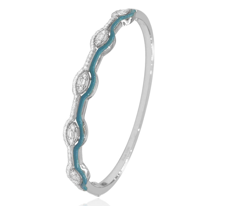 Affinity Diamonds Teal Enamel Bracelet, 0.75 cttw, Sterling — Main view