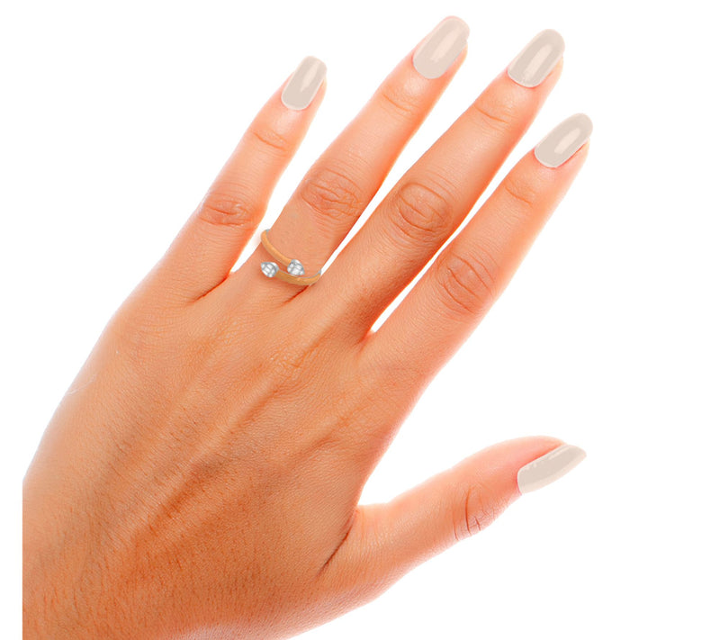 Accents by Affinity Peach Enamel Diamond Ring, Sterling — View 2