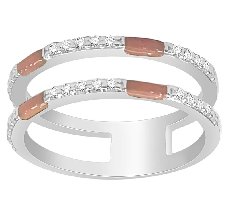 Affinity Diamonds Peach Enamel Ring, 0.25 ct tw, Sterling — Main view