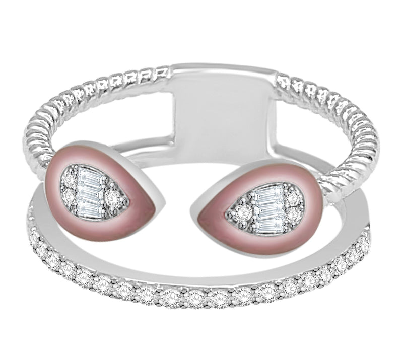 Affinity Diamonds Mauve Enamel Ring, 0.25 cttw,Sterling — Main view