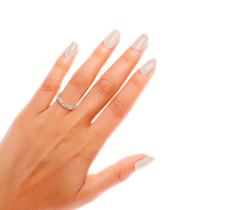Affinity Accents Diamond Pink Enamel Ring, Ster ling Silver — View 2