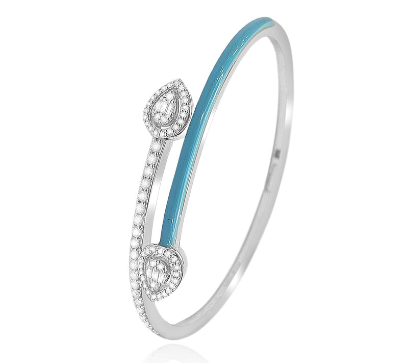 Affinity Diamonds Blue Enamel  Bracelet, 0.75 cttw, Sterling — View 3