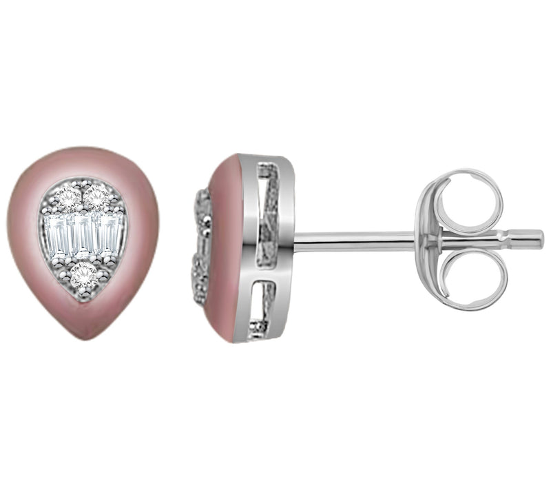 Affinity Diamonds Enamel Necklace, Earrings & R ing, Sterling — View 6