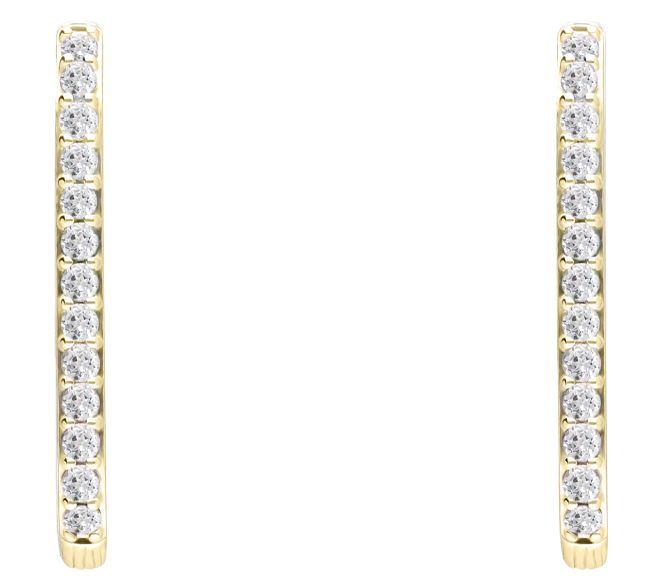 Ariva 18K Gold Clad Sterling White Topaz Oval Hoop Earrings — Main view