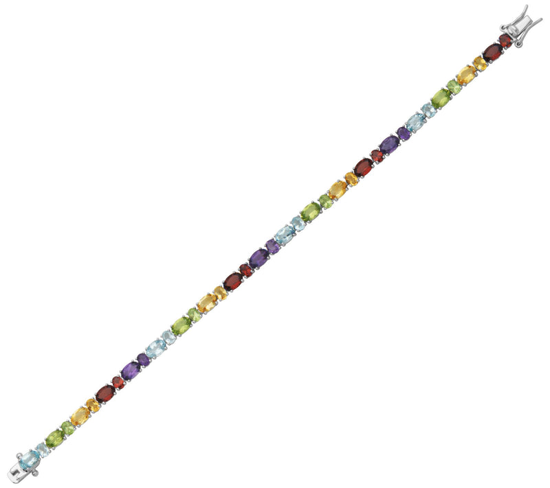 Affinity Gems Multi- Gemstone Rainbow Bracelet, Sterling — View 4