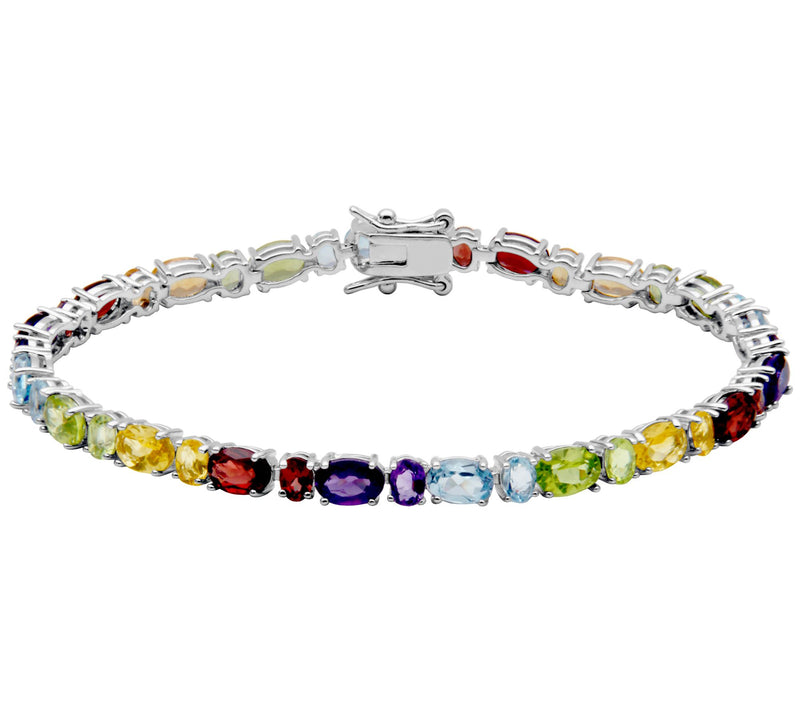 Affinity Gems Multi- Gemstone Rainbow Bracelet, Sterling — View 3