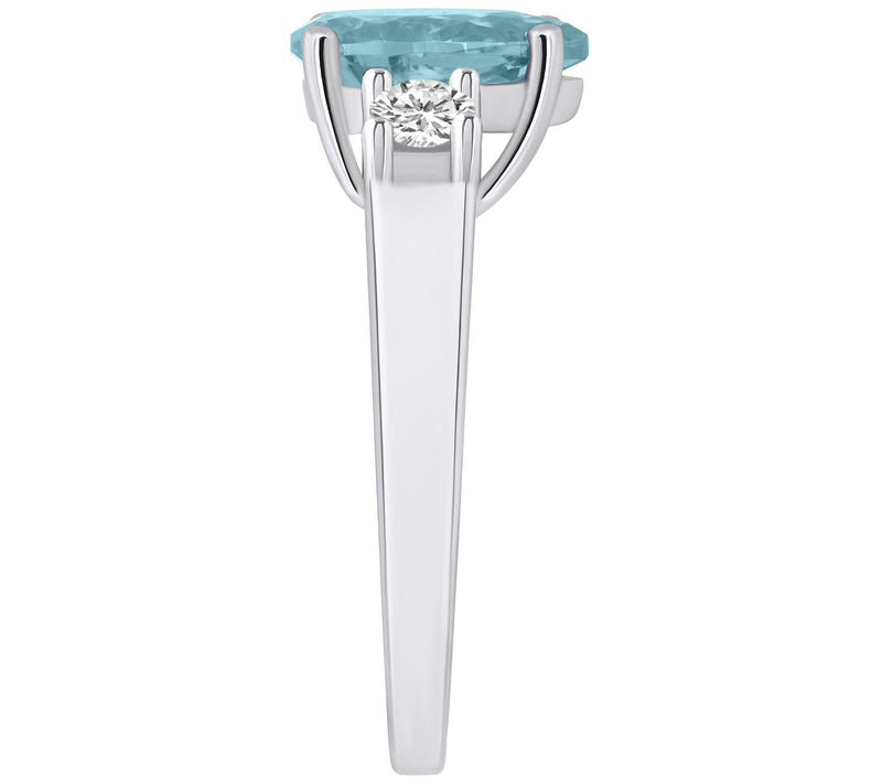 Affinity Gems Pear Aquamarine & Diamond Ring, 14K Gold — View 7