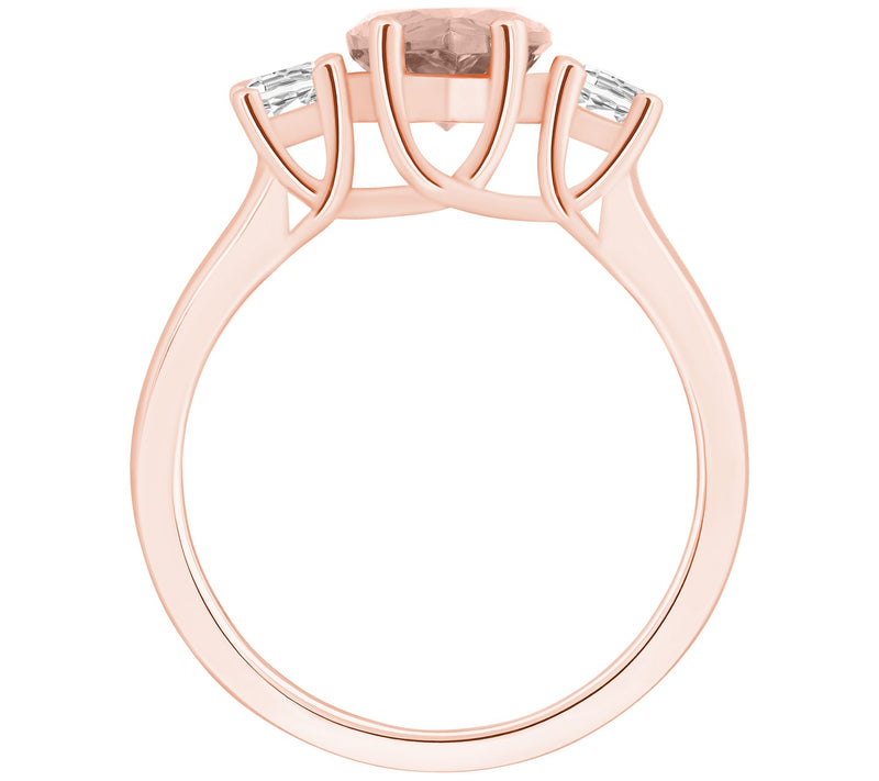 Affinity Gems Pear Morganite & Diamond Ring, 14K Gold — View 8