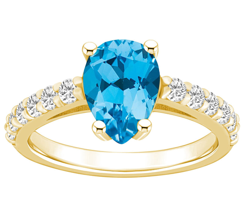Affinity Gems Pear Gemstone & Diamond Ri ng, 14Gold — View 5