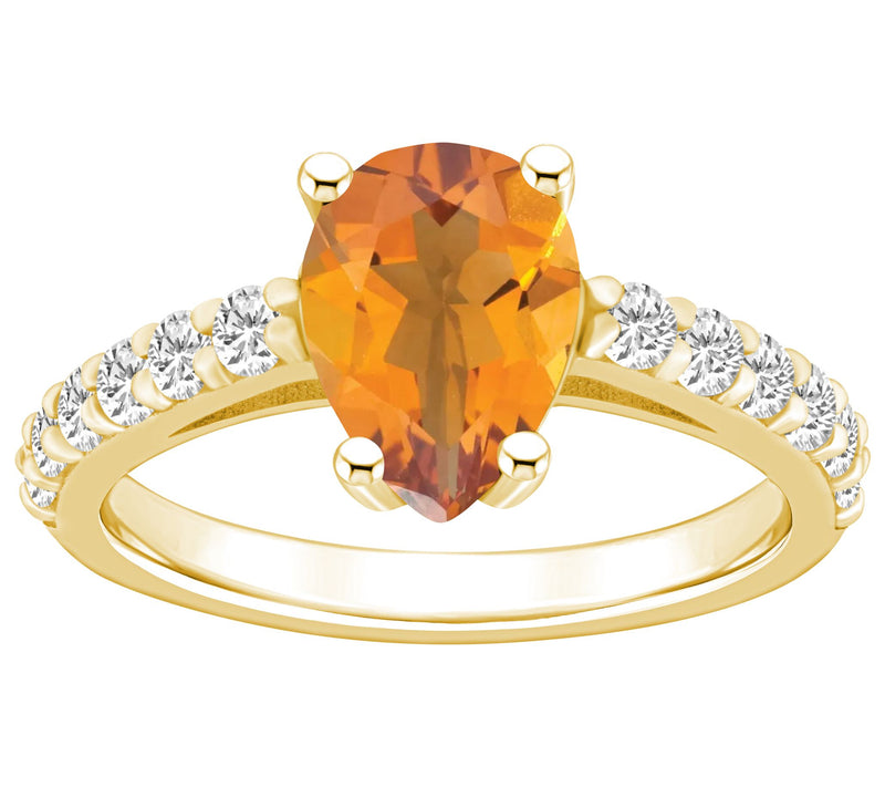 Affinity Gems Pear Gemstone & Diamond Ri ng, 14Gold — View 7