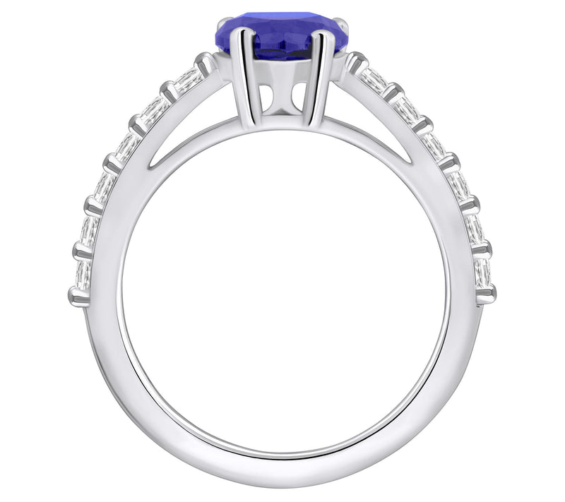 Affinity Gems Pear Cut Tanzanite & Diamond Ring, 14K Gold — View 6