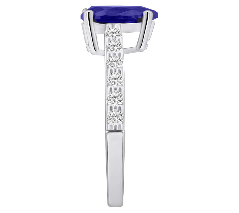 Affinity Gems Pear Cut Tanzanite & Diamond Ring, 14K Gold — View 7