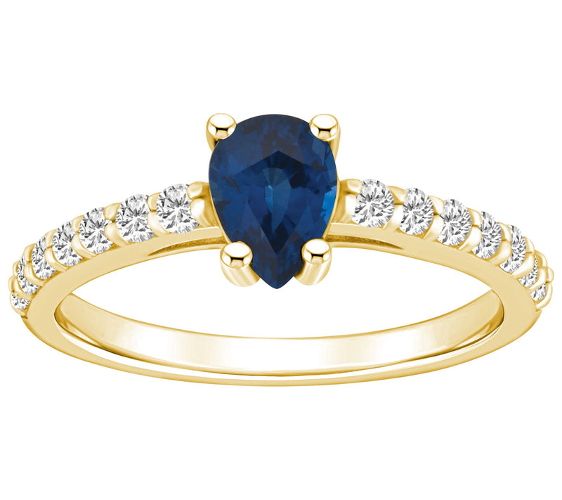 Affinity Gems Pear Gemstone & Diamond Ring, 14KGold — View 7