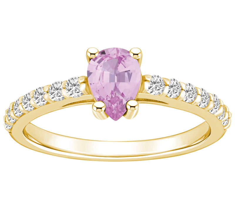 Affinity Gems Pear Gemstone & Diamond Ring, 14KGold — View 5