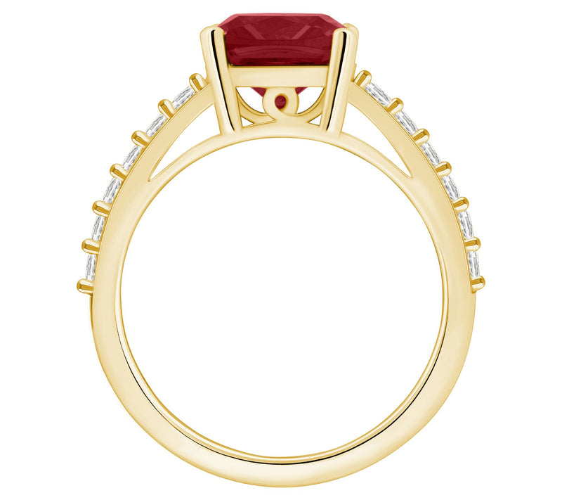 Affinity Gems Cushion Gemstone & Diamond Ring, 14K Gold — View 12