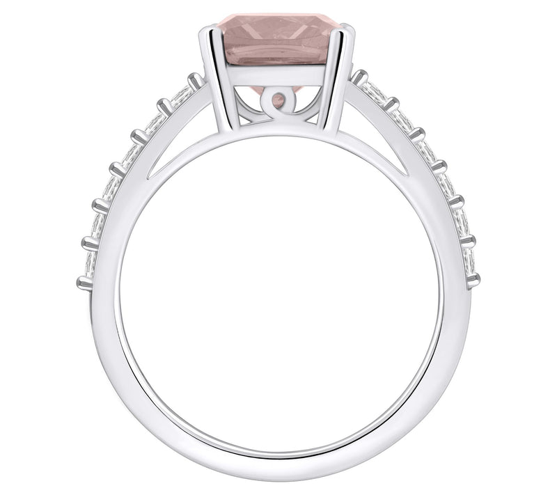 Affinity Gems Cushion Morganite & Diamond Ring,14K Gold — View 8
