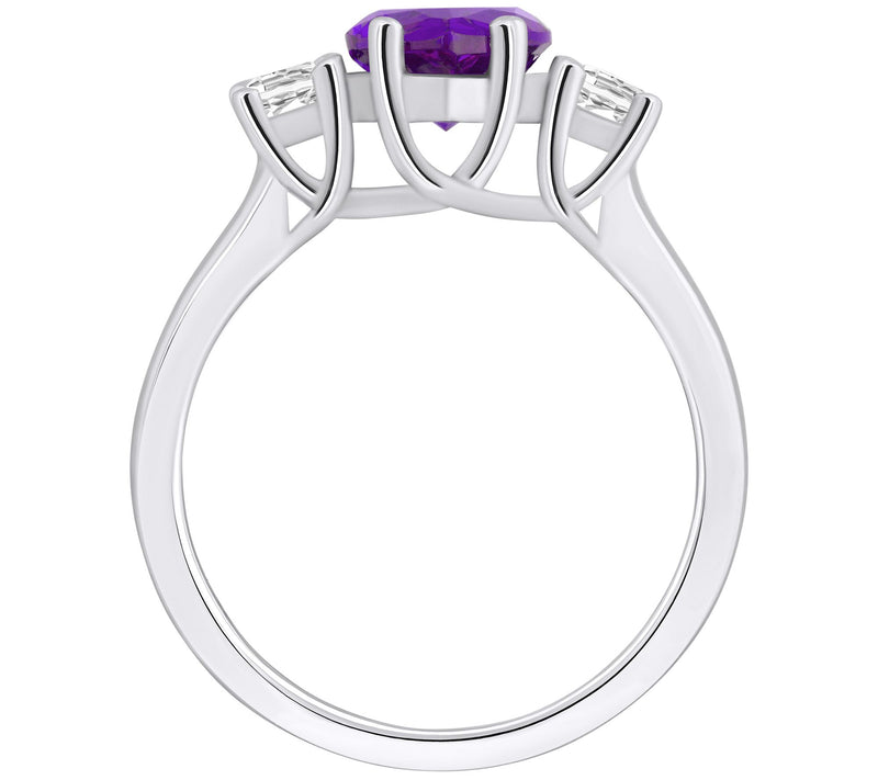 Affinity Gems Pear Gemstone & Diamond Ring, 14K White Gold — View 12