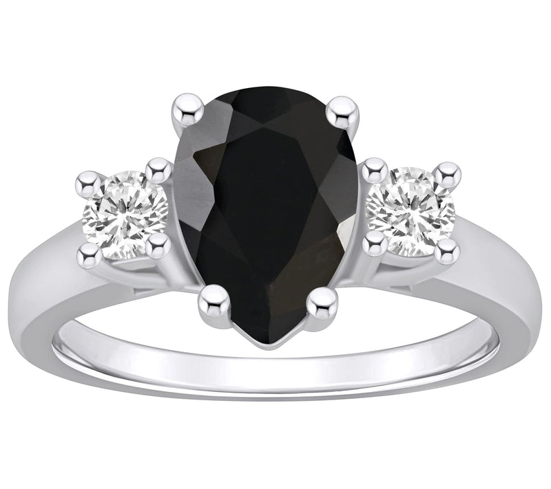 Affinity Gems Pear Gemstone & Diamond Ring, 14K White Gold — View 5