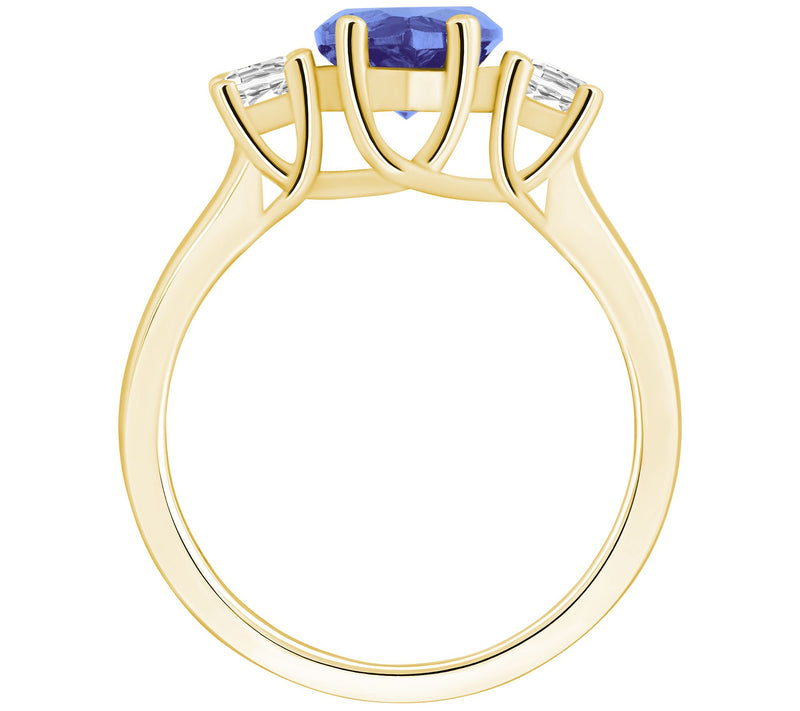 Affinity Gems Pear Cut Tanzanite & Diamond Ring, 14K Gold — View 6